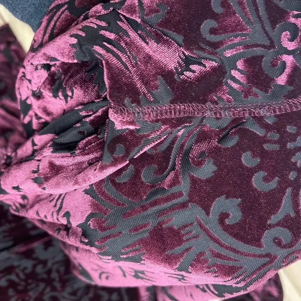 Simply Vera Wang crushed velvet shirt - size medium (burgundy)